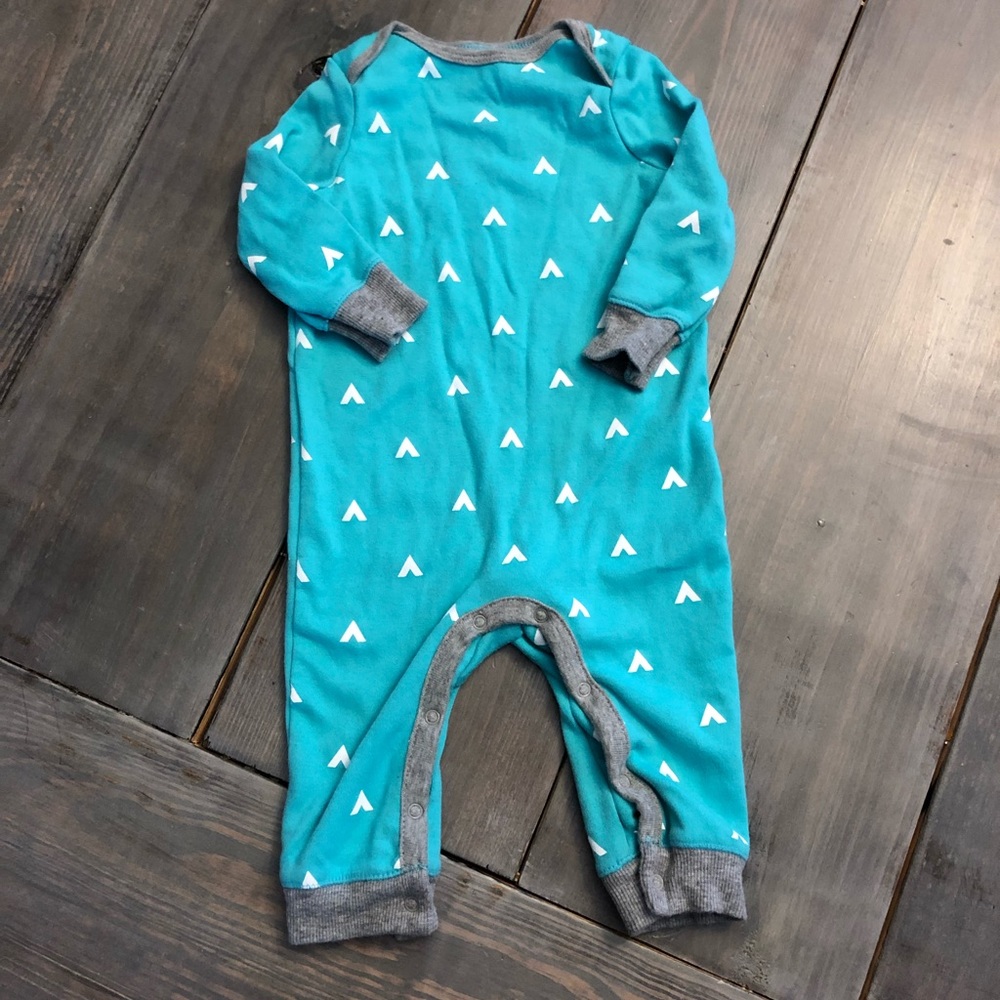 Blue grey and white romper